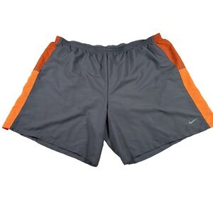 Nike Running Mens Dri Fit Lined Shorts 2XL Gray Workout Gym Athletic Lightweight